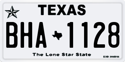 TX license plate BHA1128