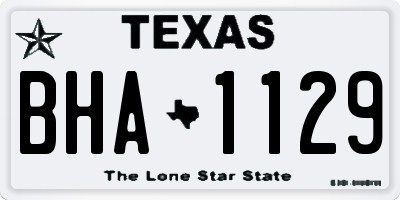 TX license plate BHA1129