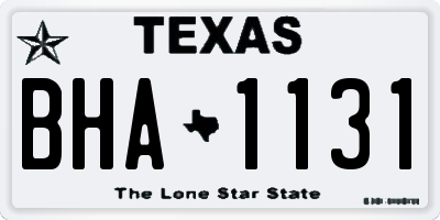 TX license plate BHA1131