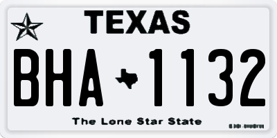 TX license plate BHA1132