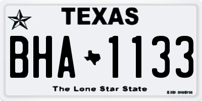 TX license plate BHA1133