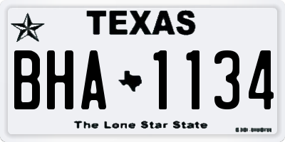 TX license plate BHA1134