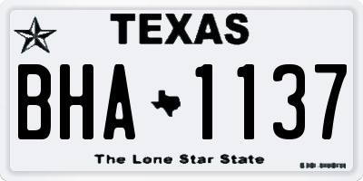 TX license plate BHA1137