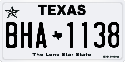 TX license plate BHA1138