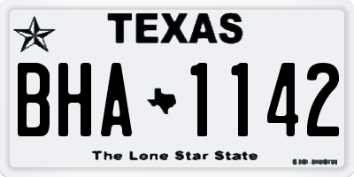 TX license plate BHA1142