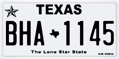 TX license plate BHA1145