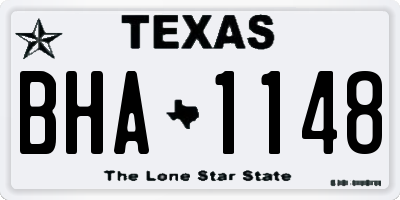 TX license plate BHA1148
