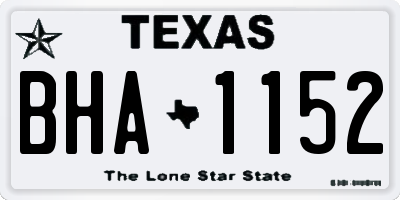 TX license plate BHA1152