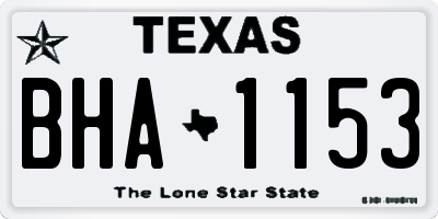 TX license plate BHA1153