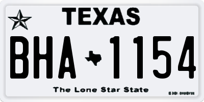 TX license plate BHA1154