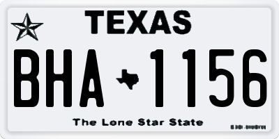 TX license plate BHA1156