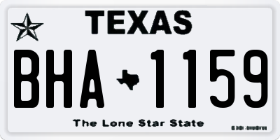 TX license plate BHA1159