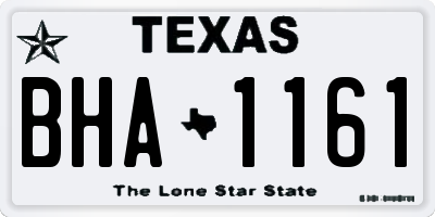 TX license plate BHA1161