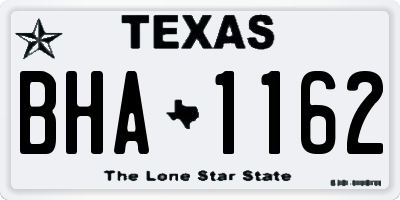 TX license plate BHA1162