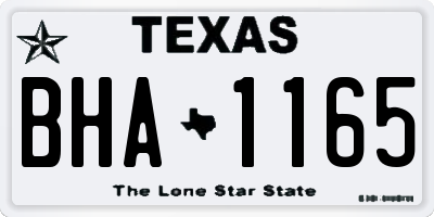 TX license plate BHA1165