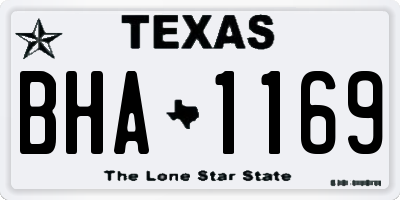 TX license plate BHA1169