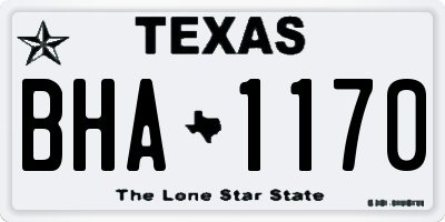 TX license plate BHA1170