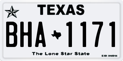 TX license plate BHA1171