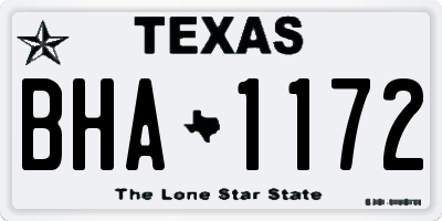 TX license plate BHA1172