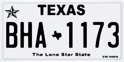 TX license plate BHA1173