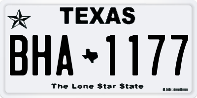 TX license plate BHA1177