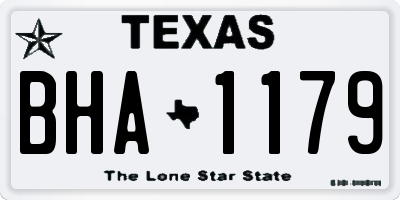 TX license plate BHA1179