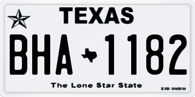 TX license plate BHA1182