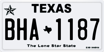 TX license plate BHA1187