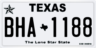 TX license plate BHA1188