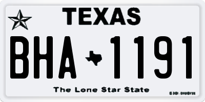TX license plate BHA1191