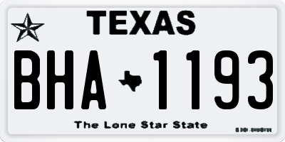 TX license plate BHA1193