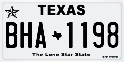 TX license plate BHA1198
