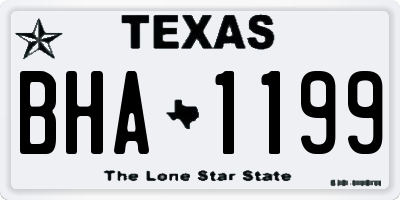 TX license plate BHA1199