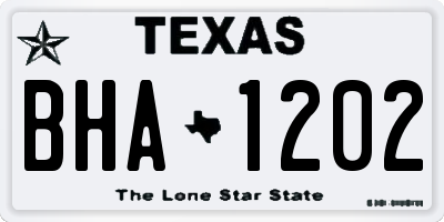 TX license plate BHA1202