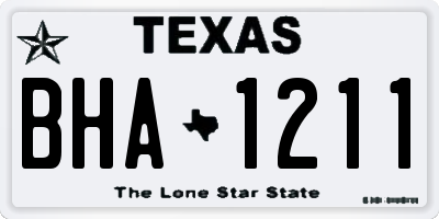 TX license plate BHA1211