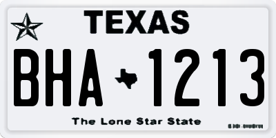 TX license plate BHA1213
