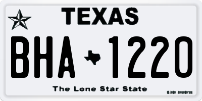 TX license plate BHA1220