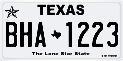 TX license plate BHA1223