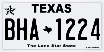 TX license plate BHA1224