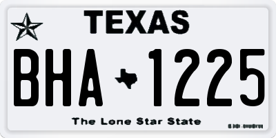 TX license plate BHA1225