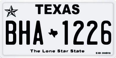 TX license plate BHA1226