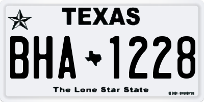 TX license plate BHA1228