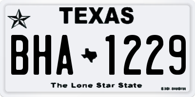 TX license plate BHA1229