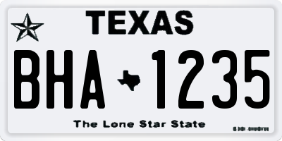 TX license plate BHA1235