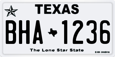 TX license plate BHA1236