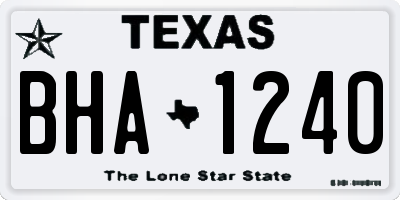 TX license plate BHA1240