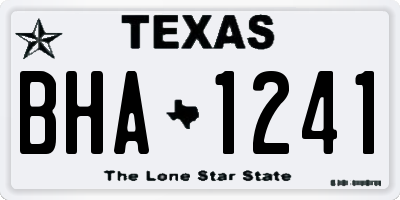 TX license plate BHA1241