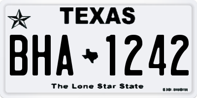 TX license plate BHA1242