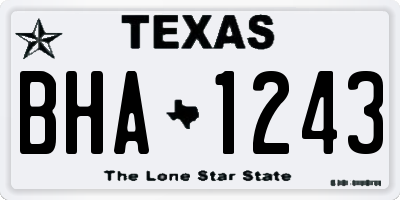 TX license plate BHA1243