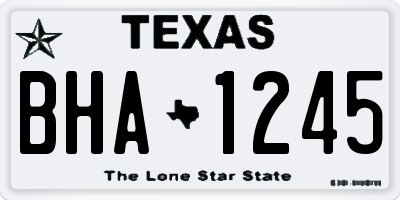 TX license plate BHA1245